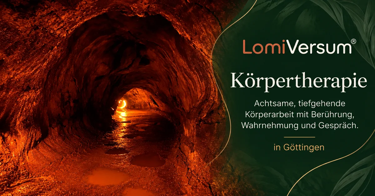Lavatunnel und der Schriftzug Körpertherapie in Göttingen